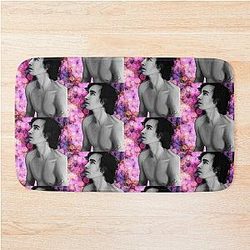 Black and White digital portrait of Robert Sheehan Bath Mat