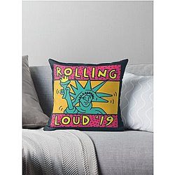ROLLING LOUD ON FIRE NYC 2019 findyourthing Throw Pillow