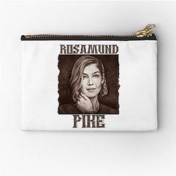 Rosamund Pike hand drawing graphic design illustration by ironpalette Zipper Pouch