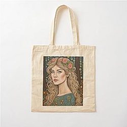 Rosamund Pike in the woods Cotton Tote Bag