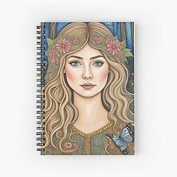 Rosamund Pike in the woods Spiral Notebook