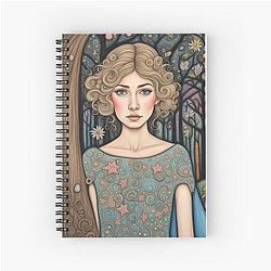 Rosamund Pike in the woods Spiral Notebook