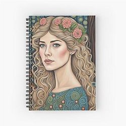 Rosamund Pike in the woods Spiral Notebook