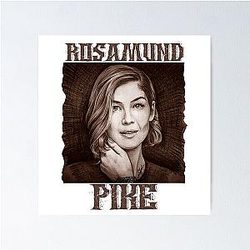 Rosamund Pike drawing graphic design and illustration by ironpalette Poster