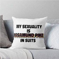 My Sexuality Is Rosamund Pike in Suits Throw Pillow
