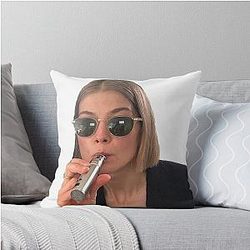 Rosamund Pike Vape Queen Throw Pillow