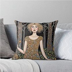Rosamund Pike as a Fairy in the Woods Throw Pillow
