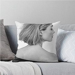 Rosamund Pike - Black Throw Pillow