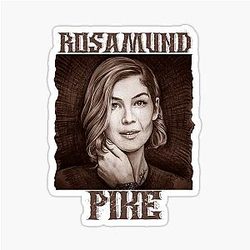 Rosamund Pike hand-drawn Graphic illustration by ironpalette Sticker