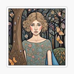 Rosamund Pike in the Woods Sticker