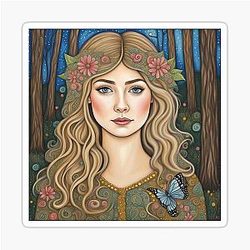 Rosamund Pike in the woods Sticker