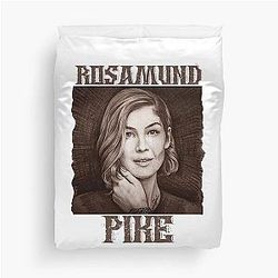 Rosamund Pike hand drawing graphic design illustration by ironpalette Duvet Cover