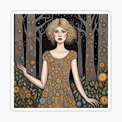 Rosamund Pike in the woods Sticker