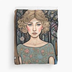 Rosamund Pike in the Woods Duvet Cover