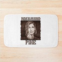 Rosamund Pike drawing graphic design and illustration by ironpalette Bath Mat