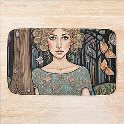Rosamund Pike in the woods Bath Mat