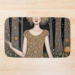 Rosamund Pike in the woods Bath Mat