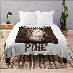 Rosamund Pike hand drawing graphic design illustration by ironpalette throw blanket