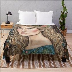 Rosamund Pike as a fairy in the woods throw blanket
