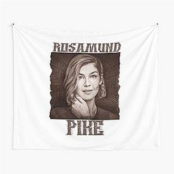 Rosamund Pike Hand Drawing Graphic Design and Illustration by Ironpalette Tapestry