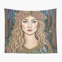 Rosamund Pike in the woods Tapestry