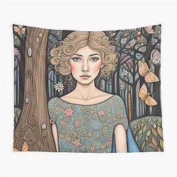 Rosamund Pike as a fairy in the woods Tapestry