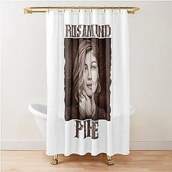 Rosamund Pike hand drawn graphic design and illustration by ironpalette Shower Curtain