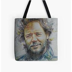 Russell Crowe Portrait All Over Print Tote Bag