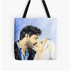Russell Crowe and Danielle Spencer All Over Print Tote Bag