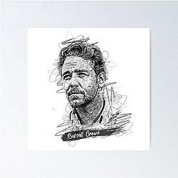 Russell Crowe Abstract Sketch Art Gift For Fans Poster