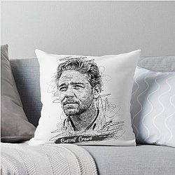 Russell Crowe Abstract Sketch Art Throw Pillow