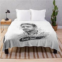 Russell Crowe Abstract Sketch Art Gift for Fans Throw Blanket