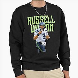 Russell Wilson in Action Bold Pullover Sweatshirt