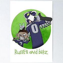 Russell Wilson Blitz Poster