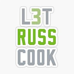 Let Russell Cook Seahawks Sticker