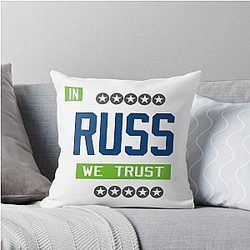Seattle Football - Russell Wilson Washington, Danger Throw Pillow
