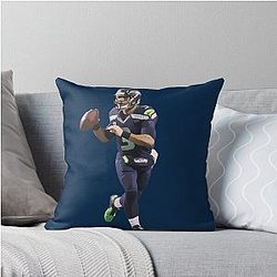 Russell Wilson Seattle Seahawks Throw Pillow becomes: Russell Wilson Seattle Seahawks Throw Pillow