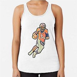 Russell Wilson Denver Quarterback Cartoon Racerback Tank Top