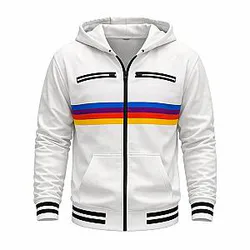 Mens Project Hail Mary Inspired Ryan Gosling White Zip-Up Hoodie Fleece Jacket