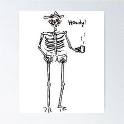 Ryan Trahan Merch Howdy Skeleton Poster
