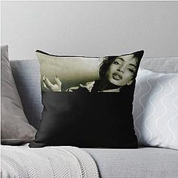 Sade Adu Sticker Throw Pillow