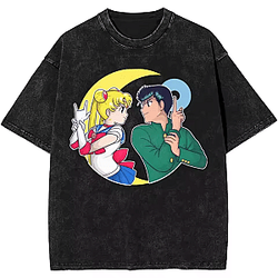 Duo Character Minimal PTTT2004 Washed Sailor Moon T-Shirts