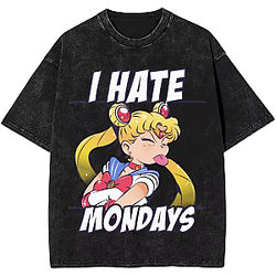 I Hate Monday PTTT2004 Washed  Sailor Moon T-Shirts