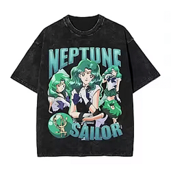 Neptune Ocean Aesthetic PTTT2004 Washed Sailor Moon T-Shirts