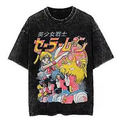 Vintage Graphic PTTT0409 Washed  Sailor Moon T-Shirts