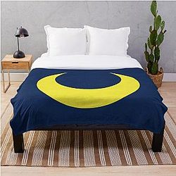 Sailor Moon Blanket - Sailor Moon Symbol | Dark Blue BG Throw Blanket RB2008