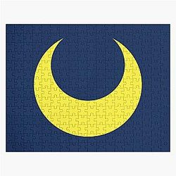 Sailor Moon Puzzles - Sailor Moon Symbol | Dark Blue BG Jigsaw Puzzle RB2008