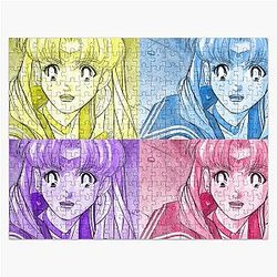 Sailor Moon Puzzles - Sailor Moon Redraw Meme - Multi Colour Jigsaw Puzzle RB2008