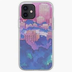 Sailor Moon Cases - Sailor Moon Pink City Dream Landscape  iPhone Soft Case RB2008