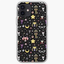 Sailor Moon Cases - Sailor Moon family - Black iPhone Soft Case RB2008